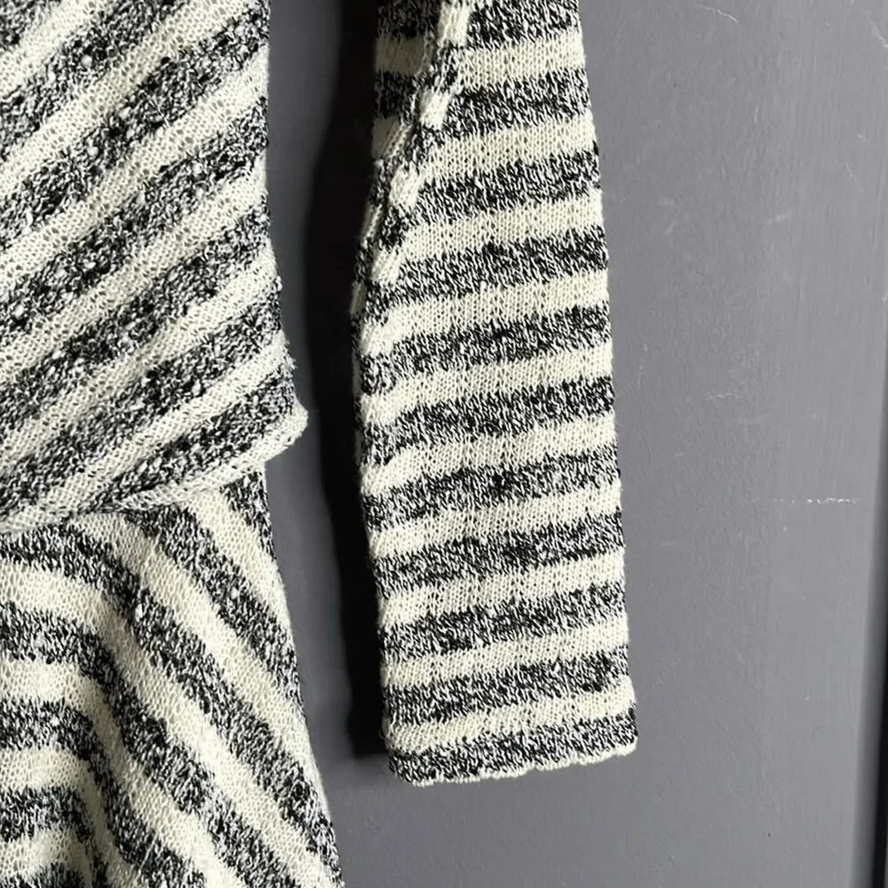 Free People Gray and White Striped Wrap Fit & Flare Dress Size XS